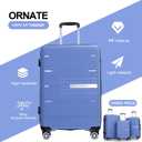 Tripcomp Luggage 3 Piece Sets Suitcase Set with Double Spinner Wheels, Lightweight Carry On Hardside Travel Luggage with TSA Lock, (20/24/28) (Purplish Blue)