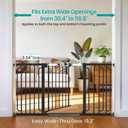 Cumbor 30.4-56.8" Extra Wide Baby Gate for Stairs, Dual Lock & Self-Closing Dog Gate Indoor, Easy Install Pet Gate for Doorways & Wide Openings, Easy Walk Thru Safety Proofing for Babies & Pets, Black
