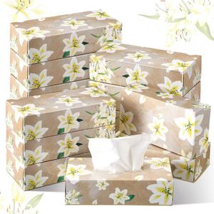 Yinder 12 Packs Facial Tissue Boxes 1560 Sheets Soft Facial Tissue Bulk for Teacher Classroom Spring 2 Ply 130 Sheets Disposable Travel Tissues Bulk for Weeding Car Household Kitchen (Fresh Lily)