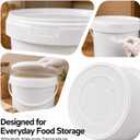 DEMORA 4 Pack 1.6 Gallon Food Grade Storage Buckets with Lids, White