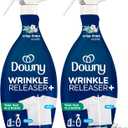 Downy Wrinkle Releaser Spray, All In One Formula, Removes Wrinkles, Static and Odor Eliminator, Crisp Linen Scent, 33.8 Fl Oz, Pack of 2 (Packaging May Vary)