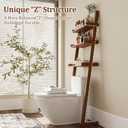 Over The Toilet Storage Shelf Wood, 3-Tier Above Toilet Organizer Rack, Freestanding Above Toilet Shelf for Bathroom, Laundry, Space Saver, Walnut Color.