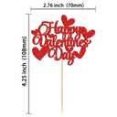 2 x Gyufise 36Pcs Happy Valentine's Day Cupcake Toppers with Heart Glitter Sweet Love Theme Valentine's Day Cupcake Food Picks Valentine's Day Theme Birthday Party Cake Decorations Supplies Red