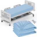 Hospital Bed Sheets Fitted 36" x 84" x 9", 2 Pack Blue Hospital Bed Sheets for Home & Hospital Care Beds, Soft Hospital Sheets with Elastic All Around