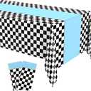 Irenare 3 Sheets Car Birthday Party Supplies Racing Party Decorations Road Tablecloth Racetrack Table Runner Table Covers for Car Theme Birthday Party, 54 x 108 Inch(Blue)