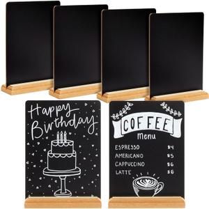 6 Pack Mini Chalkboard Signs with Stand for Table Decorations, Restaurant Food Display, Message Boards, Small Business, Wedding, Banquet, Coffee Shop (6 x 8 Inches) Incomplete 5pc