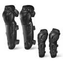 Scoyco 4pcs Motorcycle Knee Shin Guards Black Adjustable Anti-slip Knee Cap Pads Protector Armor for Motocross (K39H39,Black,Large