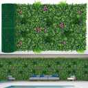 Artificial Grass Wall Roll Panels, 40"x120"(33.33 SQFT) Greenery Backdrop with Mint Plant Leaves, UV-Anti Fake Greenery Plant Boxwood Panels for Outdoor Patio Garden Green Wall Decor
