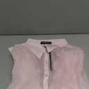 Allegra K Women's See Through Top Long Sleeve Drawstring Hem Button Down Cropped Mesh Sheer Jacket (L)