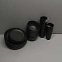 Teivio 40-Piece Kitchen Plastic Wheat Straw Dinnerware Set, Service for 10, Dinner Plates, Dessert Plate, Cereal Bowls, Cups 13.5 oz, Unbreakable Plastic Outdoor Camping Dishes, Black