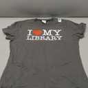 Public Library Students Teachers Kids Men Women I Love My Library for Book Lovers Readers Librarian T-Shirt OEKO-TEX STANDARD 100, gray, size M, female