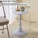 Pedestal White Metal Side Table, Sofa Coffee Table, Small TV Tray Table for The Sofa In the Living Room and Bedroom, Mini Coffee Table is Lightweight and Convenient to Move, 20.47 (H) *13.77 (W)