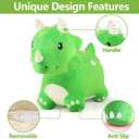 iPlay, iLearn Bouncy Pals Dinosaur Hopper Toy 2 Year Old Boy, Toddler Plush Bounce Animals, Ride on Bouncing Triceratops for Kids, Outdoor Hopping Horse Bouncer, Cool Birthday Gifts 3 4 5 6 Yr Girls