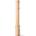 Wonderjune 1 Pcs 48 Inch Red Oak Stair Newel Post with 3 1/2" Post and 4 1/2" Pedestal, Wood Box Newel with Pedestal for Staircase, Plain Style Wood Balusters Interior for Stair Remodeling