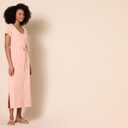 Amazon Essentials Women's Short Sleeve Belted Midi T-Shirt Dress (X-Large, Coral Pink)