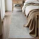 STARUIA Plaid Runner Rug Non Slip, 2x6 Washable Rugs Modern Neutral Runner Checkered Rug for Bedroom, Soft Low Pile Entryway Hall Carpet for Hallways Kitchen Laundry Living Room (Black/White)