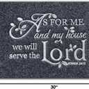 Door mat Outside Entrace,As for me and My House We Will Serve The Black Doormat,Front Funny Door Mat Rubber Backing Non Slip Welcome Mats Entryway Embroidered Doormat Indoor Outdoor Floor Mats 30*18