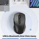 TECKNET Wireless Mouse for Laptop, 2.4G Ergonomic Optical Mouse Silent Bluetooth Mouse(BT5.0) 4000DPI Adjust, Computer Portable PC Quiet Mice with USB-A Receiver & 6 Buttons for Mac, 18 Months Battery