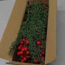 4 Bundles 140 Pcs Artificial Christmas Flowers with Red Berry Stems, Fake Norfolk Pine Garland Branches for Winter Decor, Faux Christmas Garland Tree Picks and DIY Crafts (Pine Foliage)