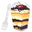 YunKo 50 Pack 5oz Square Clear Plastic Dessert Cups with Lids and Spoons,Mini Parfait Cups for Yogurt, Jello, Mousse,and Snacks,Vasos Para Postres Con Tapa, 25 COUNT