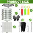 Plant Protector from Animals with Detachable Covers - 4 Pack 16x 16" Wire Cage Cloches with Ground Stakes and Tools for Protecting Vegetable, Flower, Seedling
