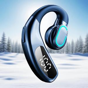 Single Ear Bluetooth 5.5 Earbud-F80(Blue), ENC Noise Cancellation Mic, Hi-Fi Sound, Long Battery with Smart Display, Breathing Light, for Android/iPhone