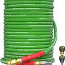 Pressure Washer Hose 100FT 3/8" for Cold and Hot Water 212F, with Swivel Quick Connect, 4500PSI Kink Resistant Grade Steel Wire Braided, Power Washer Hose With 2pcs M22-14mm Adapter (Green)