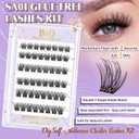 2 x B&Qaugen Self Adhesive Eyelashes SA01 48 PCS Reusable Adhesive Eyelashes Press On Lashes D Curl No Glue Eyelashes 10-16mm with Lash Tweezers 1 Step DIY Lash Self Stick Easy to Apply (SA01-D)