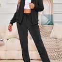 Velour Track Suits for Women Set Fall Sweatsuits 2 Piece (Black, S)