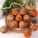 Poen 12 Pcs 3.15 Inch Mexican Christmas Ornaments Talavera Mexican Tree Ornaments Cielito Lindo Mexico Christmas Tree Decor De Barro Plastic Shatterproof Ball Hanging Xmas Hispanic Party