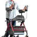 HOMLAND Upright Walker with Seat for Seniors, Adjustable Padded Armsupport
Foldable Stand Up Rollator Walker, 300 lb Weight Capacity, 360° Swivel Wheels, Tool-Free Assembly. Easy Maneuverability