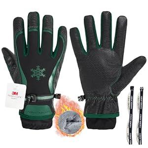 AIGEVTURE Cold Weather Thermal Fleece Winter Work Gloves - Insulated M