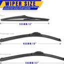 3 wipers Replacement for 2001-2005 Toyota Rav4/2001-2007 Toyota Highlander, Windshield Wiper Blades Original Equipment Replacement - 22"/19"/12" (Set of 3) U/J HOOK