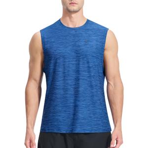 EZRUN Men's Workout Sleeveless Shirts UPF 50+ Summer Beach Swim Shirt Quick Dry Gym Muscle Fitness Running Tank Tops,2XL