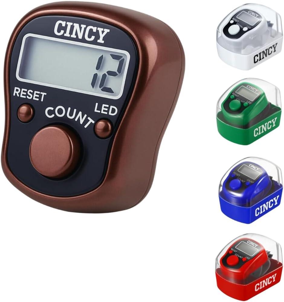 CINCY Clicker Counter with LED for Day & Night Use | Instant Reset, Accurate & Quiet, Long Battery Life | for People, Laps, Pitch, Golf, Baseball, Fish Counting, for Prayer, Everyday Prayer  1 Pack (Brown)