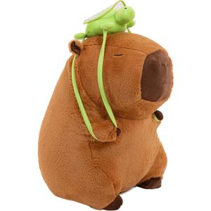 Capybara Plush Toy with Turtle Backpack - 13" Kawaii Capybara Stuffed Animal Cute Capybara Plushie Doll, Soft Cuddly Gift for Kids Boys Girls(13 Inch)