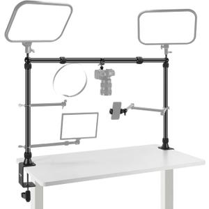 NEEWER Overhead Camera Mount Rig with 2 Ball Heads, Super Clamp/Mobile Phone Holder/Camera Desk Mount, Multi Device Mount, Platform Overhead Tripod, Adjustable Height Width, Max Load 12 kg, NK002