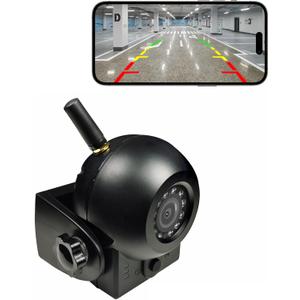 Upgraded Wireless Backup Camera Magnetic Hitch, 4000mAh Rechargeable Battery Powered WiFi Rear View Camera, 720P IP68 Waterproof Reverse Camera for Truck/RV/Camper/Trailer for iPhone iPad Android