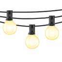 Beams 1W G40 Globe Bulb LED Weatherproof Indoor/Outdoor String Lights, 25 ft, Black