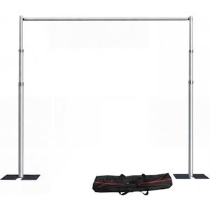 SLOW DOLPHIN 12x10ft(Width x Height) Pipe and Drap Backdrop Stand Kit,Heavy Duty Adjustable Frame Backdrop Stand for Event, Birthday Party, displays and Wedding Decoration