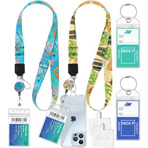 2-in-1 Cruise Lanyard Phone Holder, Crossbody Around Neck Ship Cards Cellphone Lanyards with Retractable Reel Waterproof Key Card Holder Luggage Tags for Carnival Royal Caribbean 2 Pack,Shoes