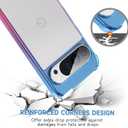 Compatible with Google Pixel 10 Pro XL Case, Clear Cute Gradient Slim Phone Cover Reinforced TPU Bumper Hard PC Back Shockproof Protective Case 6.8 inch 2025 (Blue Pink)