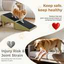 3-in-1 Dog Ramp Pet Stairs 18.5"x18.3"x18.1" with Hidden Storage Ottoman, Anti-Slip Steps for Small, Medium, Large, Senior & Injured Pets, 220LBS for Bed & Sofa (Green)