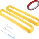 X AUTOHAUX Front Grill Mesh Grille Inserts Trim for Dodge Challenger 2015-2022 Exterior Grill Decoration Inserts Guards Sticker Accessories Yellow