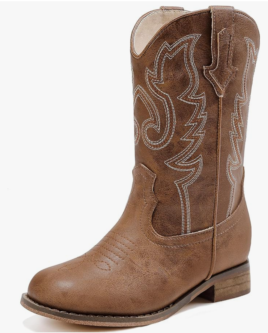 Girls Cowgirl Boots Unisex-Child Mid Calf Glitter Toddler Cowboy Boot Little Big Kids Western Riding Shoes, Size 11