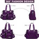 Tote Bag for Women,Multi Pockets Shoulder Handbag,Nurse Bag for Work,Large Cross body Purse,Fashion Nylon Top Handle Satchel