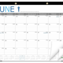 GuassLee 2025-2026 Desk Calendar - 19 Months 17 x 22 Inches Large Academic Monthly Calendar from Jun. 2025 to Dec. 2026 with Hanging Rope, Julian Dates and Large Ruled Blocks for Home School Office