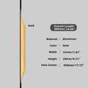 5 Pack Finger Pulls for Cabinets, Streamlined Long Concealed Handle for Home Kitchen Door Drawer Cabinet, Mount Finger Edge Tab Pull Golden Aluminum (Gold,500mm/19.69" Overall Length)