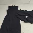 PRETTYGARDEN Women's Fall 2 Piece Outfits Knit Long Sleeve Cropped Cardigan Pullover Sweater Maxi Dress Sets Winter Clothing (Medium, Black)