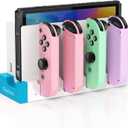 Switch Controller Charger Dock for Nintendo Switch 1/OLED for 4 Joy-Cons | Fast Charging Station for 4 Joycons, Stand for Nintendo Switch Dock Accessories, with LED Indicator & Extra USB 2.0 Port